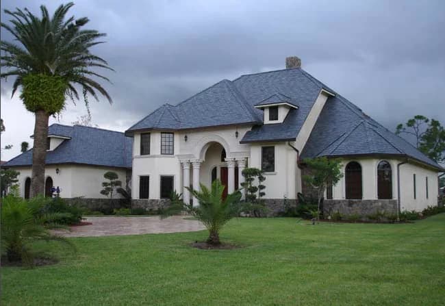 Classic Florida estate with arched impact windows