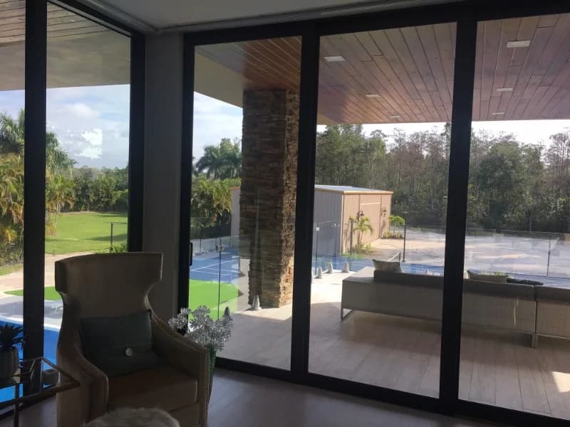 Covered lanai with impact sliding doors